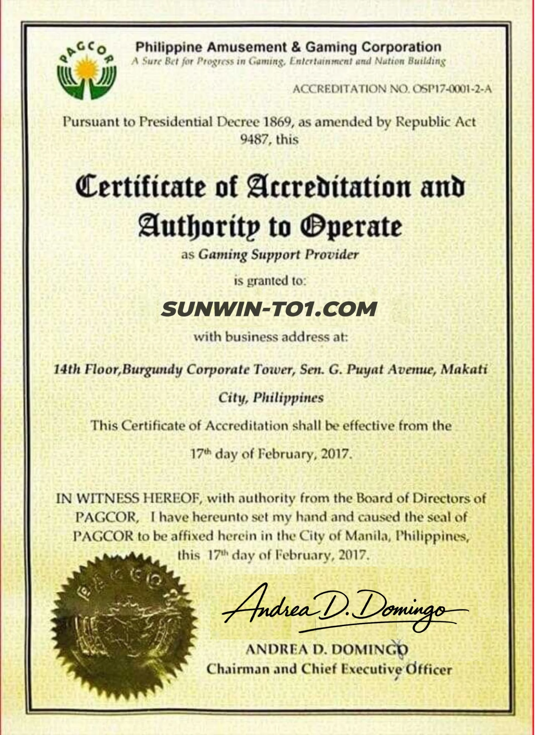 Sunwin và giấy phép PAGCOR – hệ thống cấp phép cá cược quốc tế